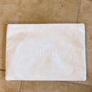 Beautiful white velvety texture, Dior makeup bag. NWOT
